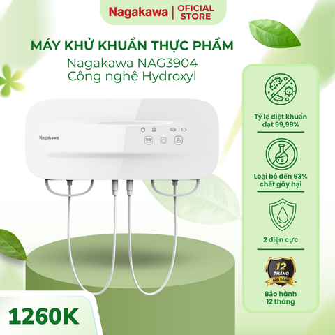 Máy Khử Khuẩn Thực Phẩm Treo Tường Nagakawa NAG3904 - Công Nghệ Hydroxyl Tiên Tiến, Tiệt Trùng 99,99%, 4 Chế Độ Linh Hoạt