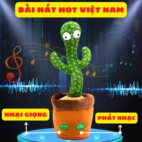 Đồ Chơi Âm Thanh Cây Xương Rồng Nhảy Hạt Nhại Giọng Vui Nhộn - Món Quà Hoàn Hảo Cho Trẻ Em Từ 2 Tuổi Trở Lên, Sạc Pin Tiện Lợi