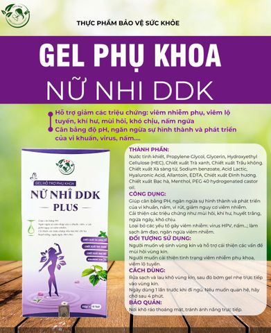 Gel Nữ Nhi Ddk - Giải Pháp Giảm Ngứa, Khó Chịu Vùng Kín, Hỗ Trợ Phục Hồi Sức Khỏe Nữ Giới, Chống Tái Phát Viêm Nhiễm
