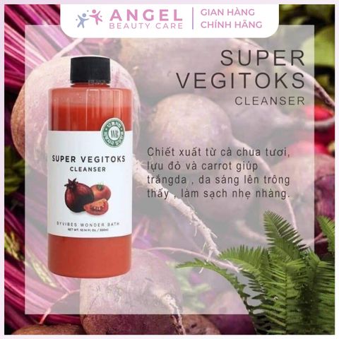 Sữa rửa mặt Super Vegitoks Wonder Bath 300ml Màu Đỏ