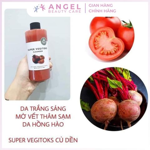 Sữa rửa mặt Super Vegitoks Wonder Bath 300ml Màu Đỏ