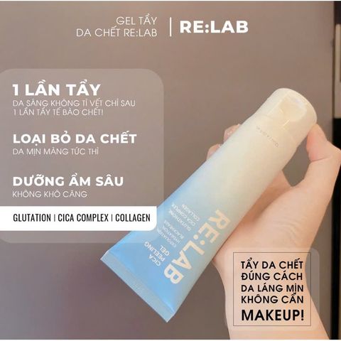 Tẩy Da Chết Re:Lab Cica Peeling Gel 120ml - Gel Tẩy Da Dưỡng Trắng, Làm Sáng Da, Thích Hợp Cho Da Nhạy Cảm