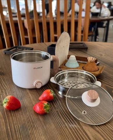 Nồi Lẩu Điện Mini 2Lock 1.5L - Đa Năng Hấp, Nướng, Nấu Soup - Thiết Kế Nhỏ Gọn Nhất Cho Sinh Viên và Du Lịch