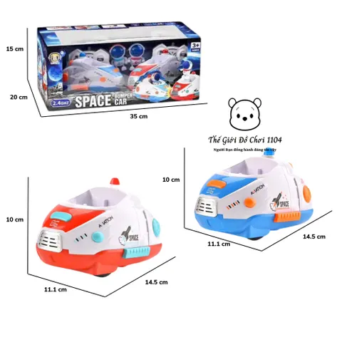 Xe Điều Khiển Từ Xa Va Chạm 2.4G - Đèn LED, Âm Nhạc Vui Nhộn, Phi Hành Gia Mini, Quà Tặng Cho Bé Khám Phá Vũ Trụ