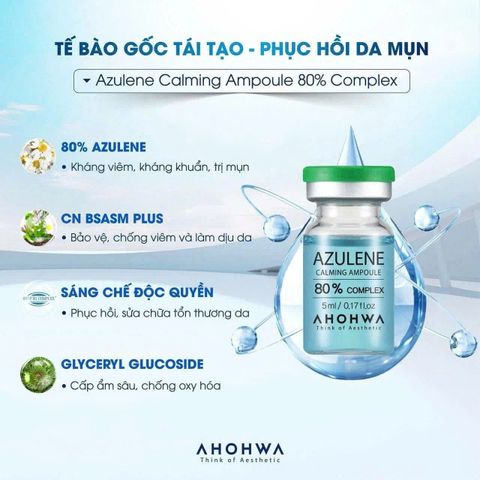 Tế Bào Gốc Azulene Calming Ampoule 8 Lọ x 5ml - Serum Tái Tạo và Phục Hồi Da Mụn, Giảm Viêm và Cung Cấp Độ Ẩm hiệu quả