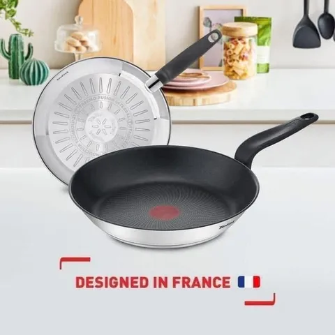 Chảo Rán Tefal Primary Chất Liệu Inox Cao Cấp - Chống Dính Titanium Siêu Bền, Dùng Được Trong Máy Rửa Chén, 20cm-28cm