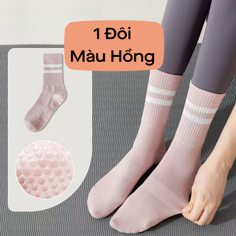 Tất vớ nữ tập Gym,Yoga, Pilates chống trơn trượt, thoáng khí