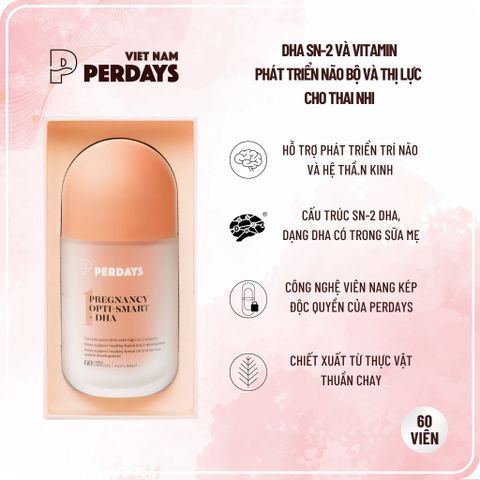 Vitamin DHA Phát Triển Não Bộ Cho Thai Nhi - PERDAYS Pregnancy Opti-smart 60 Viên Hỗ Trợ Sức Khỏe Mẹ Bầu