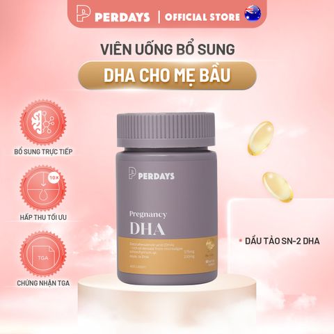 DHA Bầu Từ Tảo Biển PERDAYS - Sn2 DHA Hỗ Trợ Phát Triển Trí Não & Thị Giác Thai Nhi - Vitamin Cho Mẹ Bầu An Toàn và Hiệu Quả
