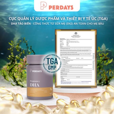 DHA Bầu Từ Tảo Biển PERDAYS - Sn2 DHA Hỗ Trợ Phát Triển Trí Não & Thị Giác Thai Nhi - Vitamin Cho Mẹ Bầu An Toàn và Hiệu Quả