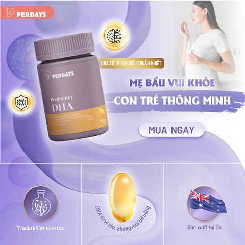 DHA Bầu Từ Tảo Biển PERDAYS - Sn2 DHA Hỗ Trợ Phát Triển Trí Não & Thị Giác Thai Nhi - Vitamin Cho Mẹ Bầu An Toàn và Hiệu Quả