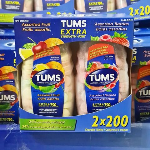 Viên nhai hỗ trợ dạ dày Tums Extra 200-265 viên của Mỹ