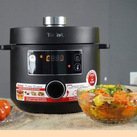 Nồi Áp Suất Đa Năng Tefal CY754830 Turbo Cuisine, 5 Lít, 10 Chương Trình - Sử Dụng Dễ Dàng, Nấu Nhanh, Chức Năng Giữ Ấm 24 Giờ