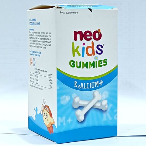 Neo Kids Gummies K2Alcium+ - Vitamin Canxi D3 K2 Hỗ Trợ Xương Và Răng Cho Trẻ Em & Người Lớn - 60 Viên Nhai Hấp Dẫn