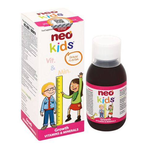 Siro Neo Kids Growth 150ml - Vitamin Tăng Cường Hấp Thu, Hỗ Trợ Bé Ăn Ngon, Dinh Dưỡng Toàn Diện, Vị Cam Thơm Ngon