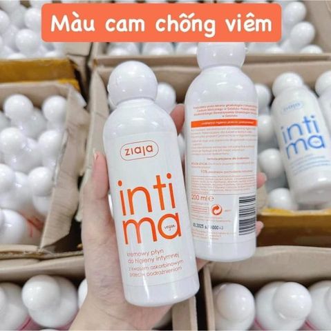 Dung dịch vệ sinh phụ nữ Intima Ziaja màu cam 200ml - Giảm viêm, kháng khuẩn, giữ pH tự nhiên, làm sạch nhẹ nhàng, tươi mát lâu dài.