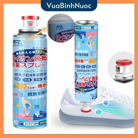 Chai xịt khử mùi hôi giày, bình xịt khử mùi nano bạc, hương đào, loại 260ml - vuabinhnuoc