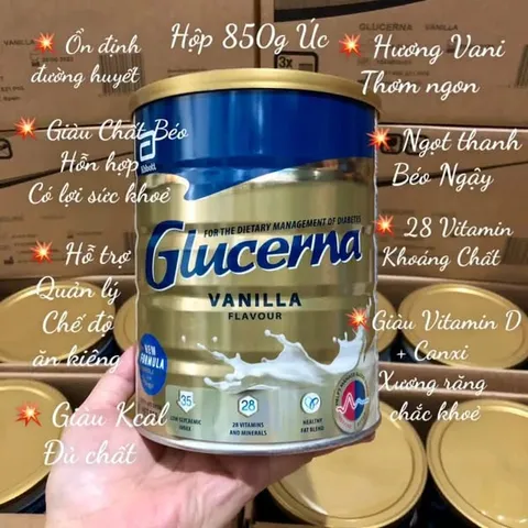 Sữa Glucerna 850g Dành Cho Người Tiểu Đường - Dinh Dưỡng Cân Bằng, Kiểm Soát Đường Huyết An Toàn từ Australia
