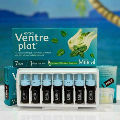 Nước Uống Detox Giảm Cân Milical Extra Ventre Plat Hộp 7 Ống - Thanh Lọc Cơ Thể, Đào Thải Mỡ Thừa Tự Nhiên
