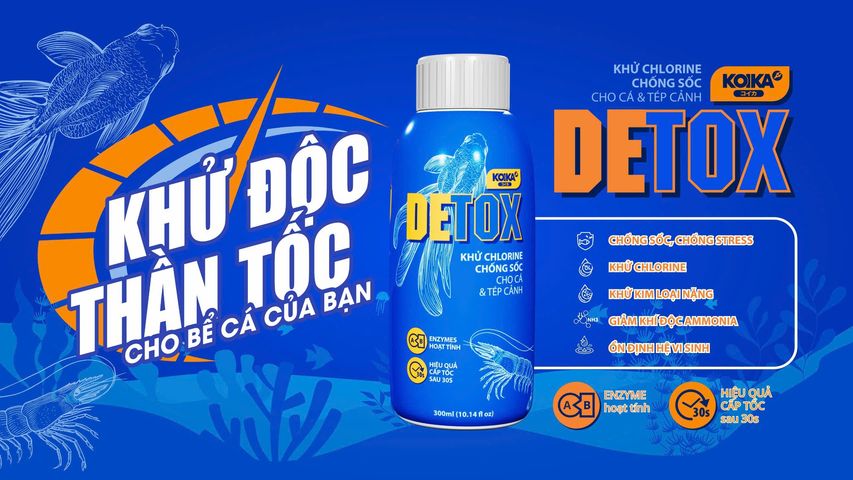 Dung dịch khử độc KOIKA DETOX (Phiên bản tết 2026) cho cá tép cảnh - Giúp bảo vệ cá nhanh chóng, giảm stress và khử chlorine hiệu quả