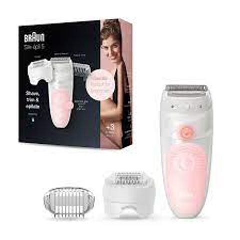 Máy cạo lông khô ướt Braun Silk-epil 5 SES 5-620 - Thiết bị tẩy lông hiệu quả, không đau, thích hợp cho việc tắm và cạo râu.