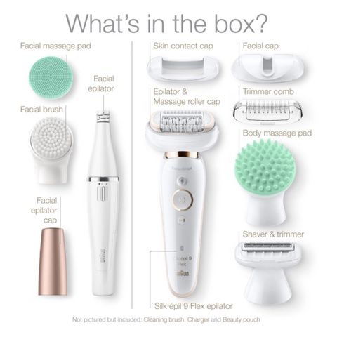 Máy cạo lông Braun Silk-épil 9 Flex SES 9300 - Máy tẩy lông nữ công nghệ Micro-Grip hiệu quả, tiện lợi và ít đau, kèm FaceSpa.