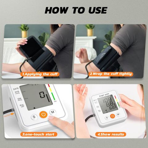Máy Đo Huyết Áp Điện Tử Angel Wish - Thiết Bị Y Tế Tự Động Bắp Tay, Màn Hình LCD Lớn, Giọng Nói Hỗ Trợ, Lưu Trữ Kết Quả