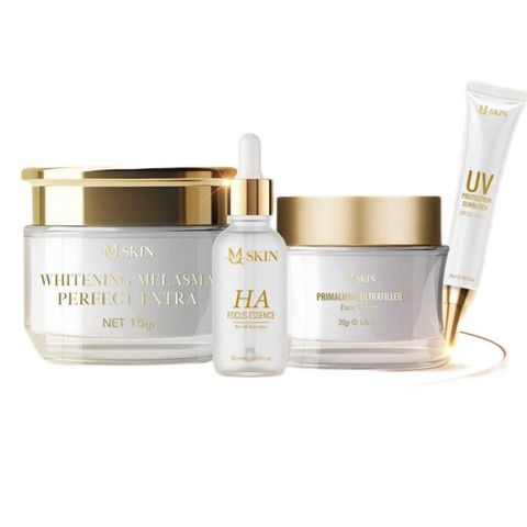 Bộ sản phẩm chăm sóc da MQ Skin Sâm Vàng 4 món - Kem face 20g, Cao nám 15g, Serum 10ml, Chống nắng 10ml nuôi dưỡng và làm trắng da