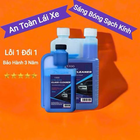 Nước Rửa Kính Ô Tô GLASS CLEANER 1L - Dung dịch Chuyên Dụng, Tỷ Lệ Pha 1:100, Làm Sạch Hiệu Quả, Ngăn Ngừa Vết Bẩn & Mờ Kính
