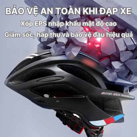 Mũ Bảo Hiểm Xe Đạp Thể Thao SIÊU NHẸ - Chống Va Đập Chất Liệu PC, Dành Cho Nam Nữ, Trọng Lượng 225g, Thiết Kế Thoáng Khí