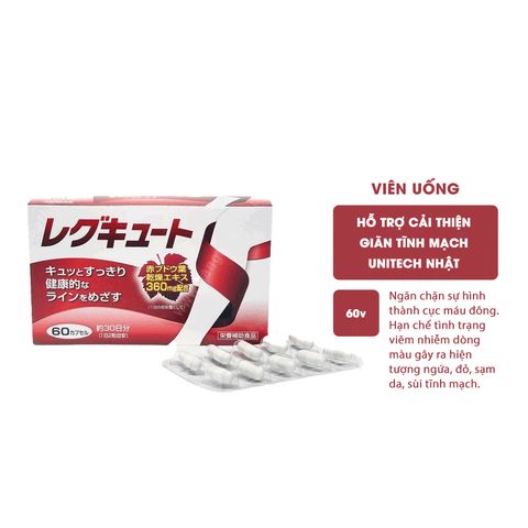 Viên uống giảm suy giãn tĩnh mạch Unitech Nhật Bản 60 viên