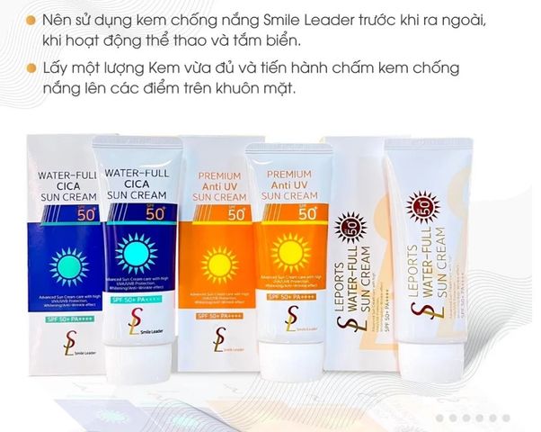 Kem Chống Nắng SL Smile Leader SPF50+ 60ml - Bảo Vệ Da, Dưỡng Ẩm, Phù Hợp Mọi Loại Da, Không Chứa Hóa Chất Độc Hại