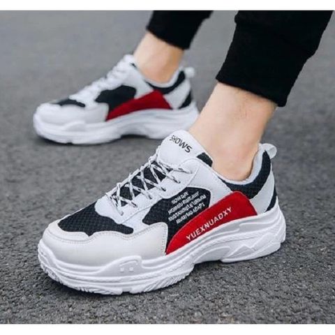 Giày Thể Thao Sneaker Nam G22 - Màu Trắng Đỏ, Thiết Kế Thể Thao Năng Động, Bong Keo Mép Nhẹ, Hàng Chính Hãng