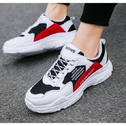 Giày Thể Thao Sneaker Nam G22 - Màu Trắng Đỏ, Thiết Kế Thể Thao Năng Động, Bong Keo Mép Nhẹ, Hàng Chính Hãng