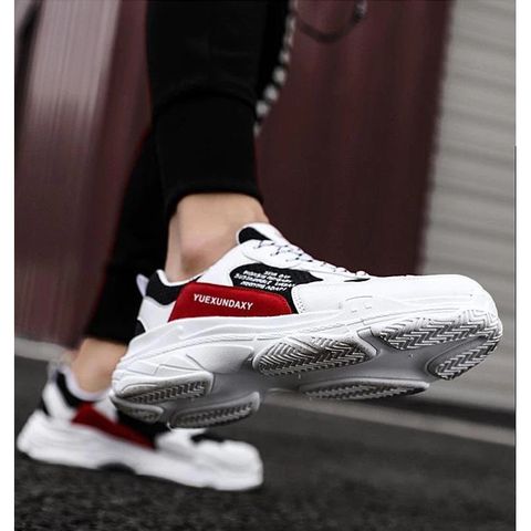 Giày Thể Thao Sneaker Nam G22 - Màu Trắng Đỏ, Thiết Kế Thể Thao Năng Động, Bong Keo Mép Nhẹ, Hàng Chính Hãng
