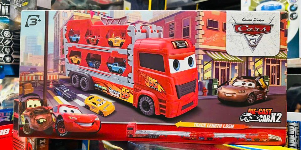 Đồ Chơi Xe Ô Tô Tải 2 Tầng McQueen 95 - Chở 6 Xe Nhỏ Chạy Bằng Đà, Đồ Chơi Giáo Dục Cho Trẻ Em