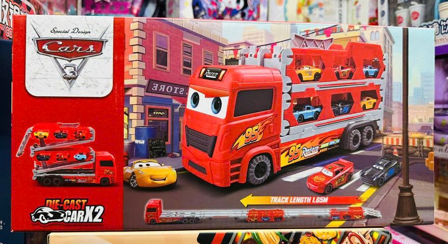 Đồ Chơi Xe Ô Tô Tải 2 Tầng McQueen 95 - Chở 6 Xe Nhỏ Chạy Bằng Đà, Đồ Chơi Giáo Dục Cho Trẻ Em
