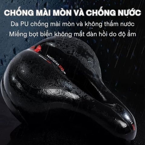 Yên Xe Đạp Thể Thao Chống Sốc Êm Ái Thoáng Khí Bọc Da PU Chống Nước - Phụ Kiện Đạp Xe Thể Thao Cao Cấp
