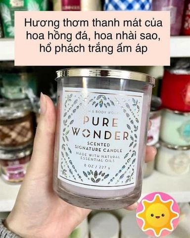 Nến thơm 1 tim cao cấp Bath & Body Works PURE WONDER 227G