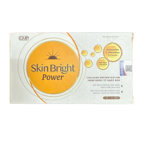 Viên Uống Skin Bright Power Hỗ Trợ Làm Đẹp Da, Trắng Da, Giảm Sạm Nám, Ngừa Lão Hóa - Hộp 30 Viên