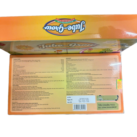 Canxi Ống Jube - Grow Bổ Sung Canxi Hỗ Trợ Phát Triển Chiều Cao và Xương Khớp Cho Trẻ Em - Hộp 20 Ống 10ml