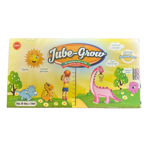 Canxi Ống Jube - Grow Bổ Sung Canxi Hỗ Trợ Phát Triển Chiều Cao và Xương Khớp Cho Trẻ Em - Hộp 20 Ống 10ml