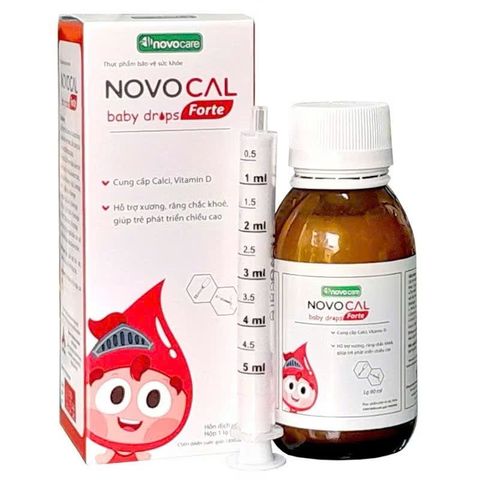 Canxi Novocal Baby Drops Forte Bổ Sung Canxi, D3 Cho Bé Giúp Xương Chắc Khỏe, Tăng Chiều Cao - 90ml
