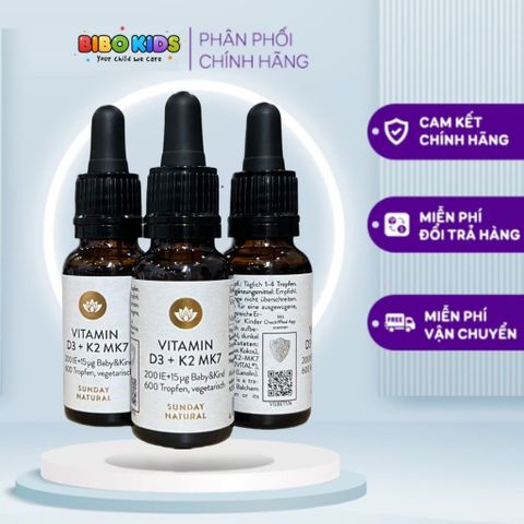 Vitamin D3 K2 MK7 Sunday Natural của Đức 20ml  221473