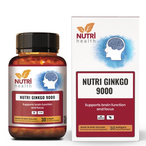 Viên Uống Bổ Não Nutri Ginkgo 9000 - Thực Phẩm Bảo Vệ Sức Khỏe Nhập Khẩu New Zealand, 60 Viên, Hỗ Trợ Tăng Cường Tuần Hoàn Não