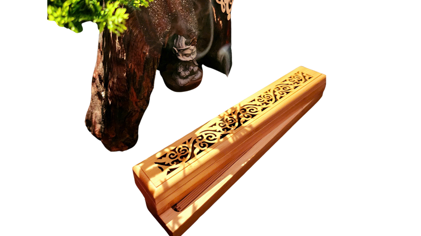 Bộ Khay Tre Đựng Nhang Trầm Không Tăm Cao Cấp - Thượng hạng cho Thiền và Yoga, Sản phẩm Phong Thủy Tinh Tế