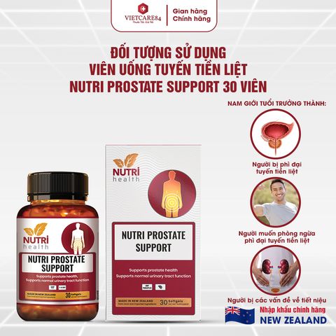 Viên Uống Hỗ Trợ Tuyến Tiền Liệt Nutri Prostate Support - 30 Viên Chiết Xuất Cây Cọ Lùn, Tầm Ma, Kẽm - Sản Phẩm Hỗ Trợ Sức Khỏe Nam Giới