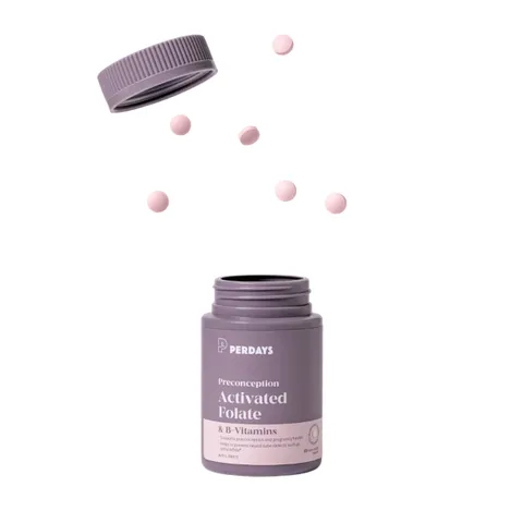 Viên Uống Bổ Sung Acid Folic & Vitamin B Cho Mẹ Bầu - PERDAYS Activated Folate - Lọ 60 Viên