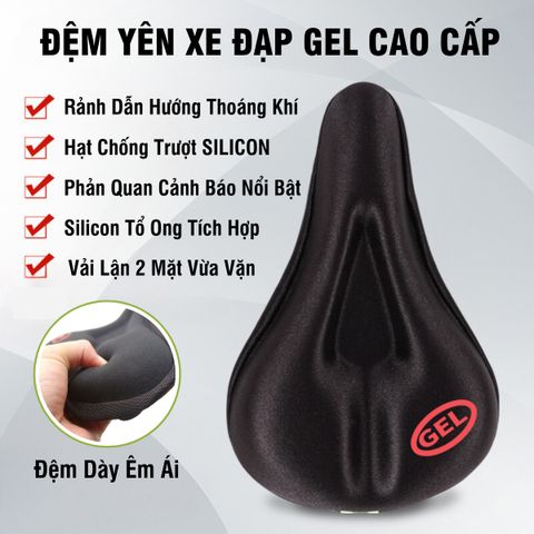 Bọc Yên Xe Đạp Gel Silicon Cao Cấp Mềm Mại Thoáng Khí - Đệm Bọc Yên Xe Đạp PÊ ĐAN Phù Hợp Mọi Loại Xe