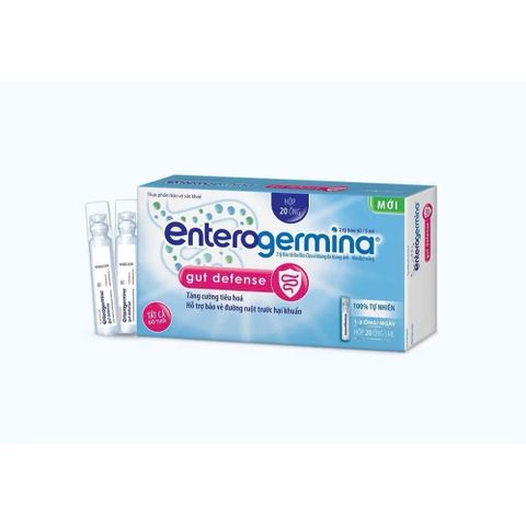 Men Vi Sinh Enterogermina Gut Defense - Tăng Cường Tiêu Hóa, Bảo Vệ Đường Ruột - Hộp 20 Ống Bacillus Clausii Tự Nhiên